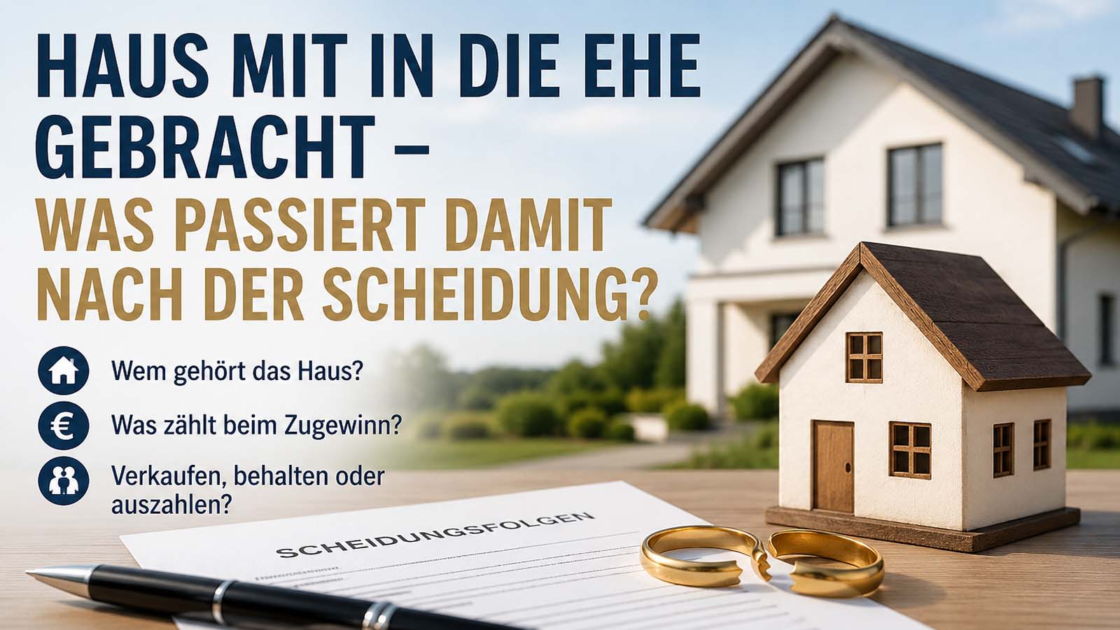 Haus mit in die Ehe gebracht: Was passiert damit nach der Scheidung?